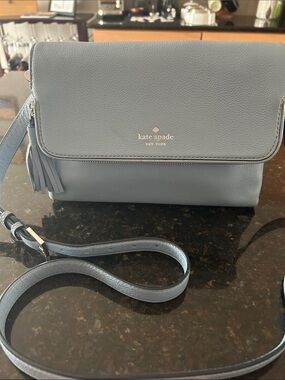 kate spade Cobble Hill Clark Blue Leather Crossbody Bag